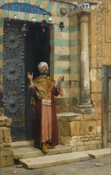  Ludwig Pintura al %C3%B3leo - En la puerta de la mezquita Ludwig Deutsch Orientalismo